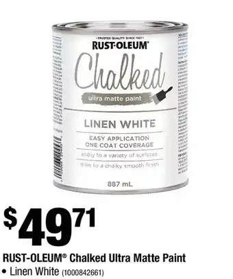 Home Depot Rust-oleum chalked ultra matte paint offer