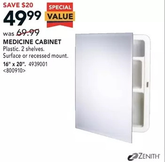 Lowe's Zenith medicine cabinet offer