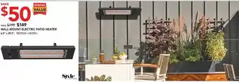 Lowe's Style selections wall-mount electric patio heater offer