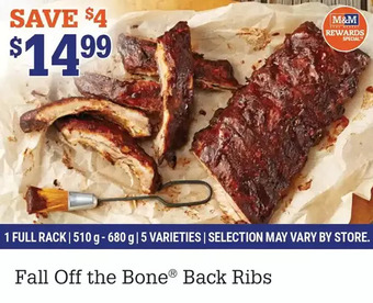 M & M Food Market Fall off the bone back ribs offer
