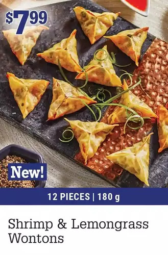 M & M Food Market Shrimp & lemongrass wontons offer