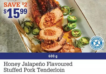 M & M Food Market Honey jalapeño flavoured stuffed pork tenderloin offer