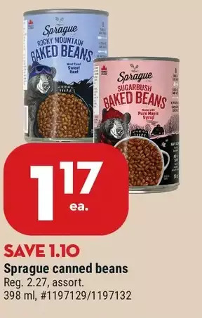 Giant Tiger Sprague canned beans offer