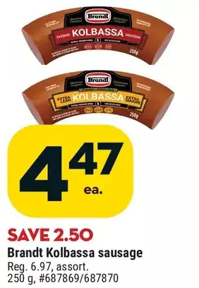 Giant Tiger Brandt kolbassa sausage offer