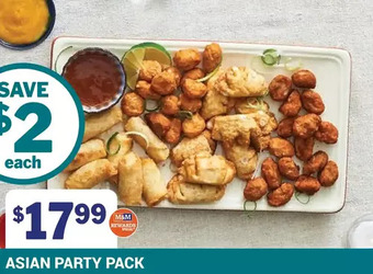 M & M Food Market Asian party pack offer