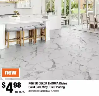 Home Depot Power dekor endura divine solid core vinyl tile flooring offer