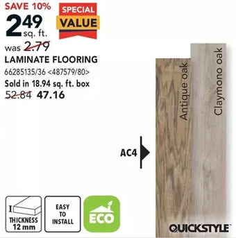 RONA Quickstyle laminate flooring offer