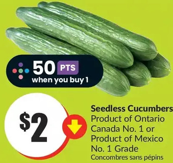 FreshCo Seedless cucumbers offer
