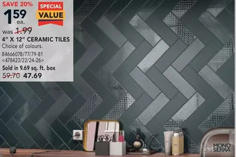 RONA Mono serra 4" x 12" ceramic tiles offer