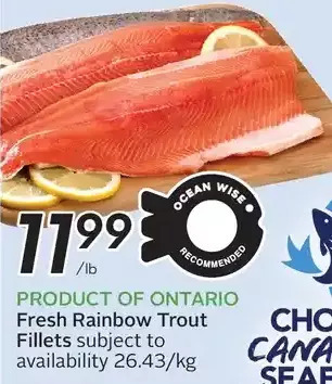 Sobeys Fresh rainbow trout fillets offer