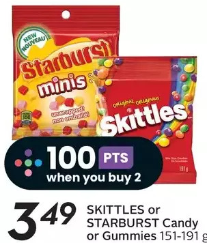 Sobeys Skittles or starburst candy or gummies offer