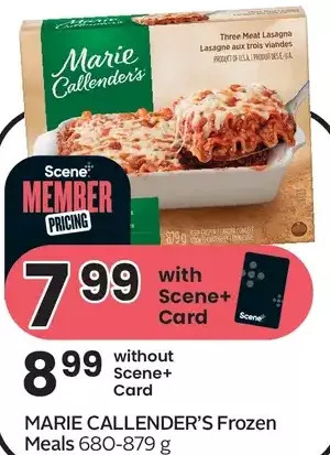 Sobeys Marie callender's frozen meals offer