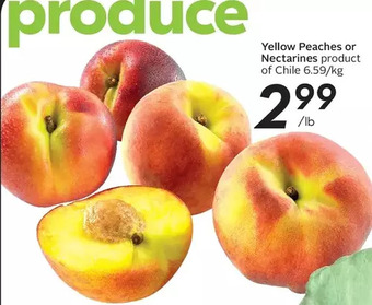 Sobeys Yellow peaches or nectarines offer