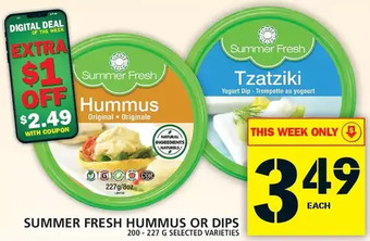 Food Basics Summer fresh hummus or dips offer
