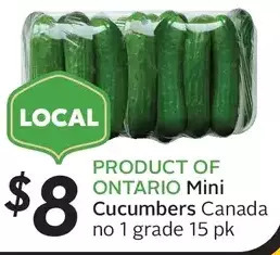 Sobeys Mini cucumbers offer