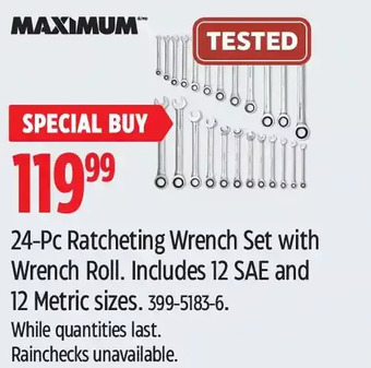Canadian Tire Maximum 24-pc ratcheting wrench set offer