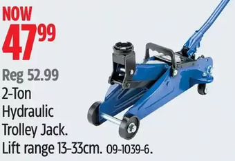 Canadian Tire 2-ton hydraulic trolley jack offer