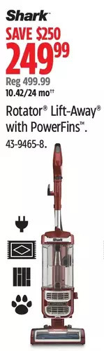 Canadian Tire Shark rotator lift-away with powerfins upright vacuum offer