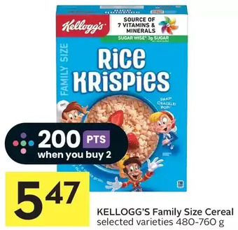 Foodland Kellogg's family size cereal offer