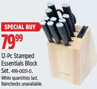 Canadian Tire 12-pc stamped essentials block set offer