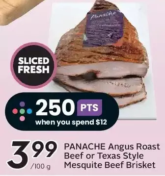 Sobeys Panache angus roast beef or texas style mesquite beef brisket offer