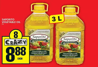 Food Basics Saporito vegetable oil offer