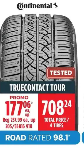 Canadian Tire Continental truecontact tour tires offer