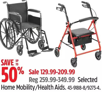 Canadian Tire Home mobility/health aids offer