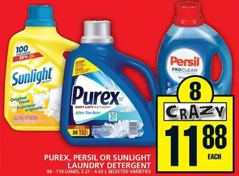 Food Basics Purex, persil or sunlight laundry detergent offer