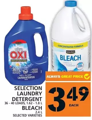 Food Basics Selection laundry detergent | bleach offer