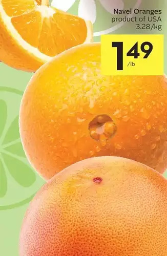 Foodland Navel oranges offer