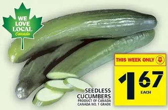 Food Basics Seedless cucumbers offer