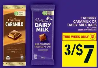 Food Basics Cadbury caramilk or dairy milk bars offer
