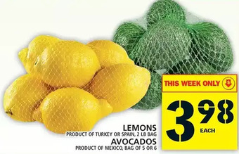 Food Basics Lemons, avocados offer