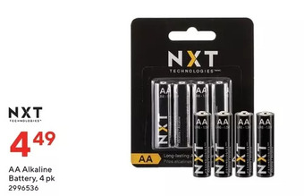 Staples Nxt aa alkaline battery offer