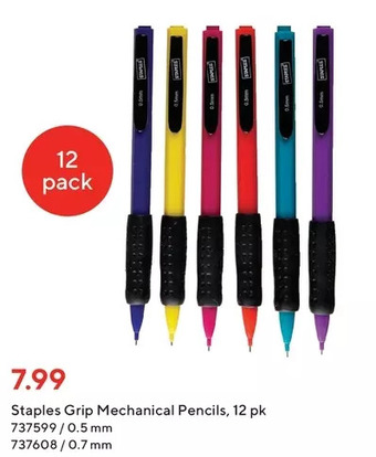 Staples Staples grip mechanical pencils offer