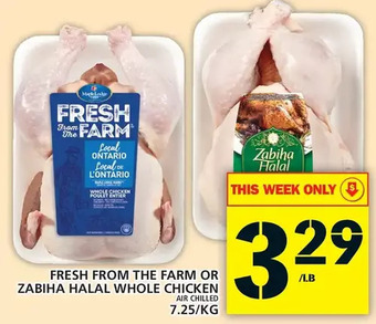 Food Basics Fresh from the farm or zabiha halal whole chicken offer