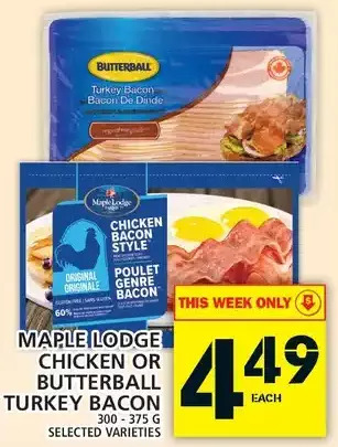 Food Basics Maple lodge chicken or butterball turkey bacon offer