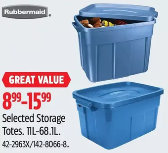 Canadian Tire Rubbermaid storage totes offer
