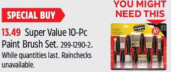 Canadian Tire Super value 10-pc paint brush set offer