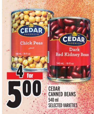Metro Cedar canned beans offer