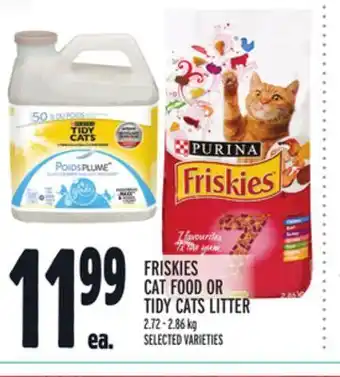 Metro Friskies cat food or tidy cats litter offer