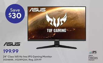 Staples Asus 24" class 165 hz 1ms ips gaming monitor offer