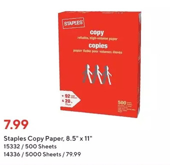 Staples Staples copy paper offer