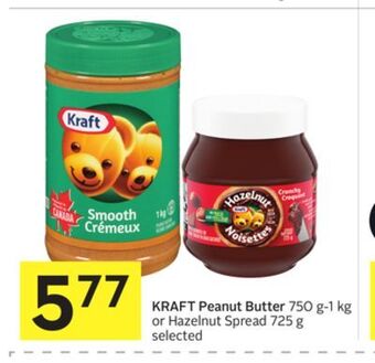 Foodland Kraft peanut butter 750 g - 1 kg or hazelnut spread 725 g selected offer
