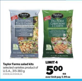 Real Canadian Superstore Taylor farms salad kits, 315-383 g offer