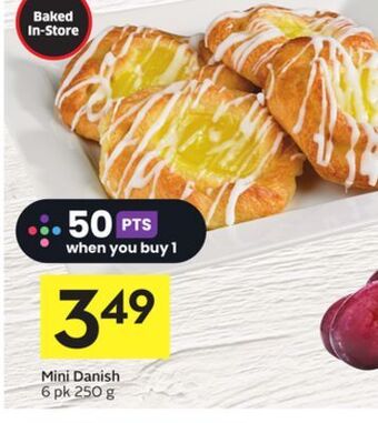 Foodland Mini danish 6 pk 250 g offer