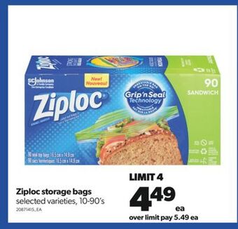 Real Canadian Superstore Ziploc storage bags, 10-90's offer