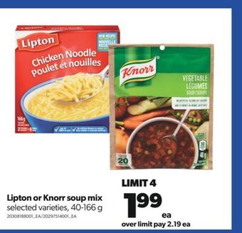 Real Canadian Superstore Lipton or knorr soup mix, 40-166 g offer