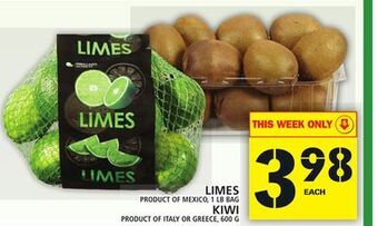Food Basics Limes or kiwi offer